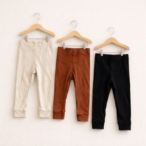 Ribbed Bamboo Leggings (3 Pack)-Neutral Solids